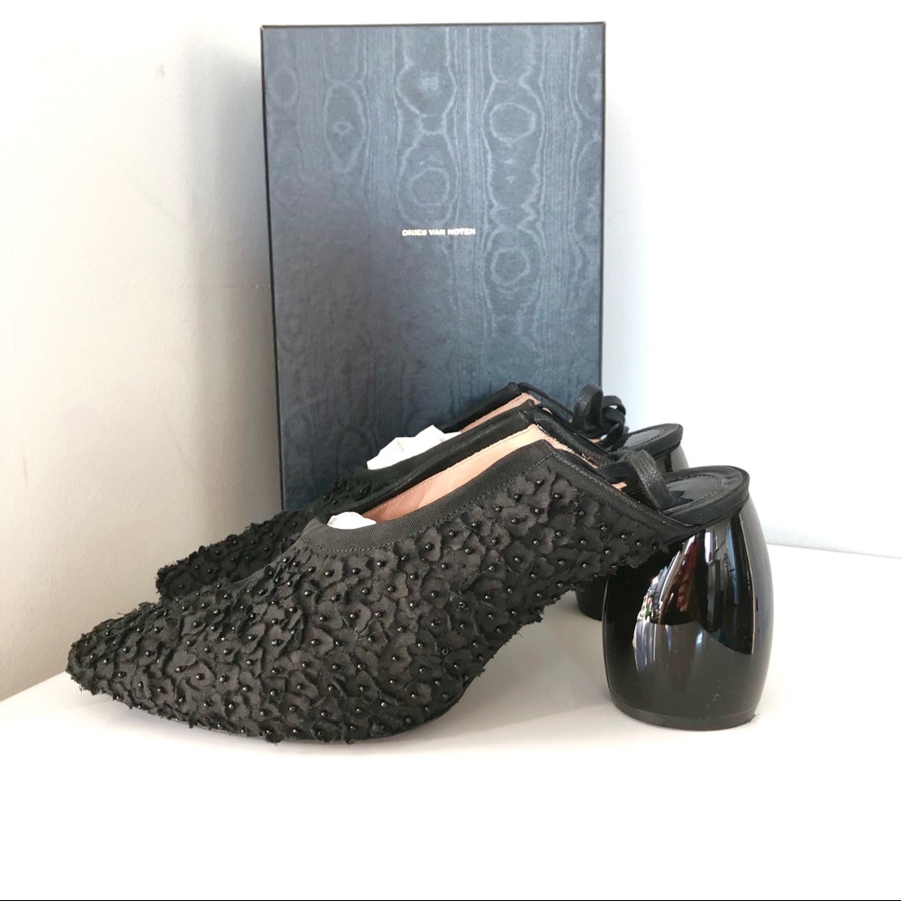Dries Van Noten sling back pumps with embroidery